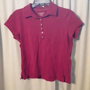 Red St. John's Bay Tee Shirt with Collar